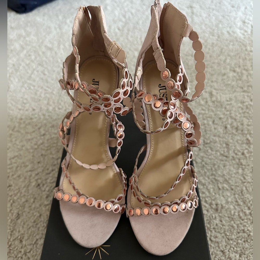 JustFab Blush Pink Embellished Heels